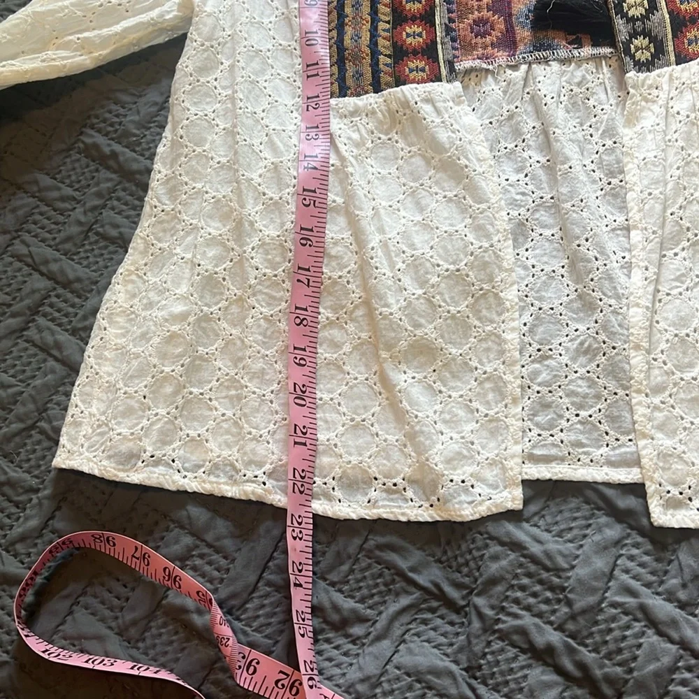 Catch Stitch : Bohemian White and Multicolor Top - L - Picture 7 of 9